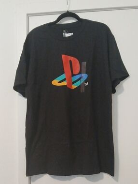 Sony Black Tee with Multicolor PlayStation Logo